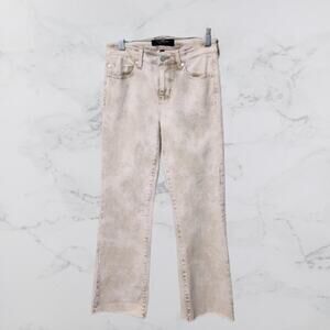 Liverpool Hannah Cropped Jeans High Waist Tie Dye  Raw Hem Size 2/26